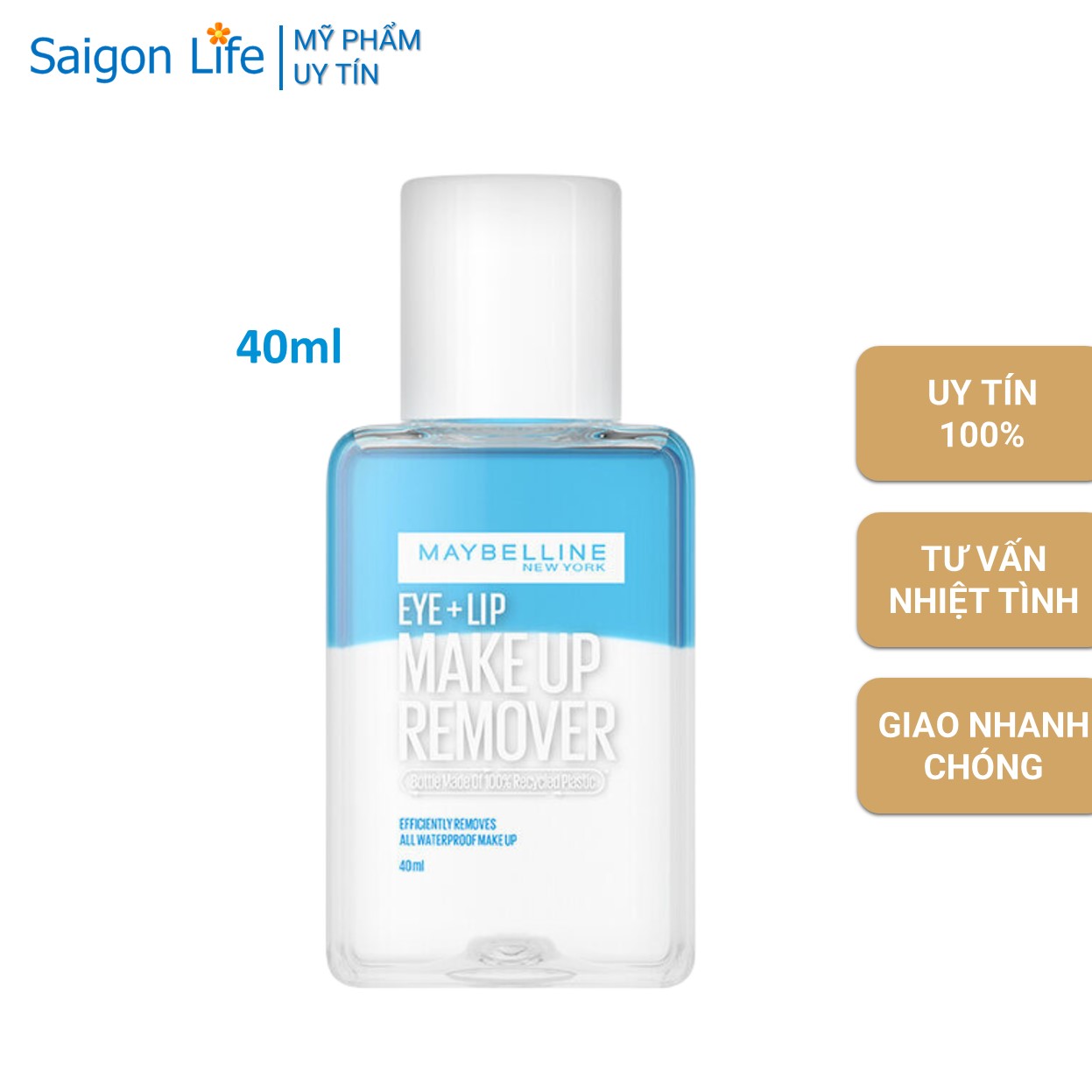 Nước Tẩy Trang Mắt và Môi Maybelline New York Eye & Lip Makeup Remover 40ml