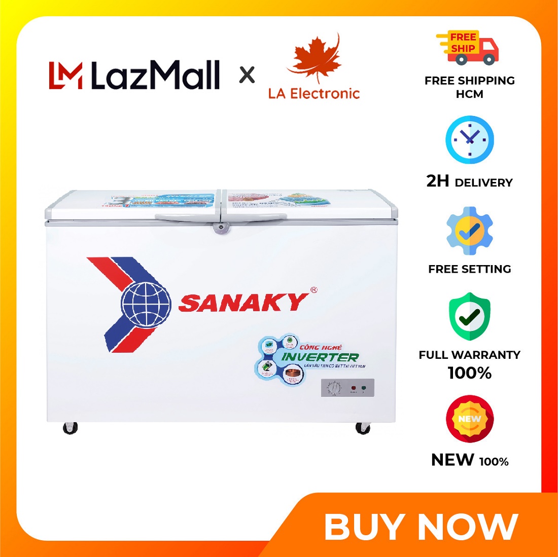 Tủ đông sanaky 305 lít vh-4099a3 -miễn phí vận chuyển hcm