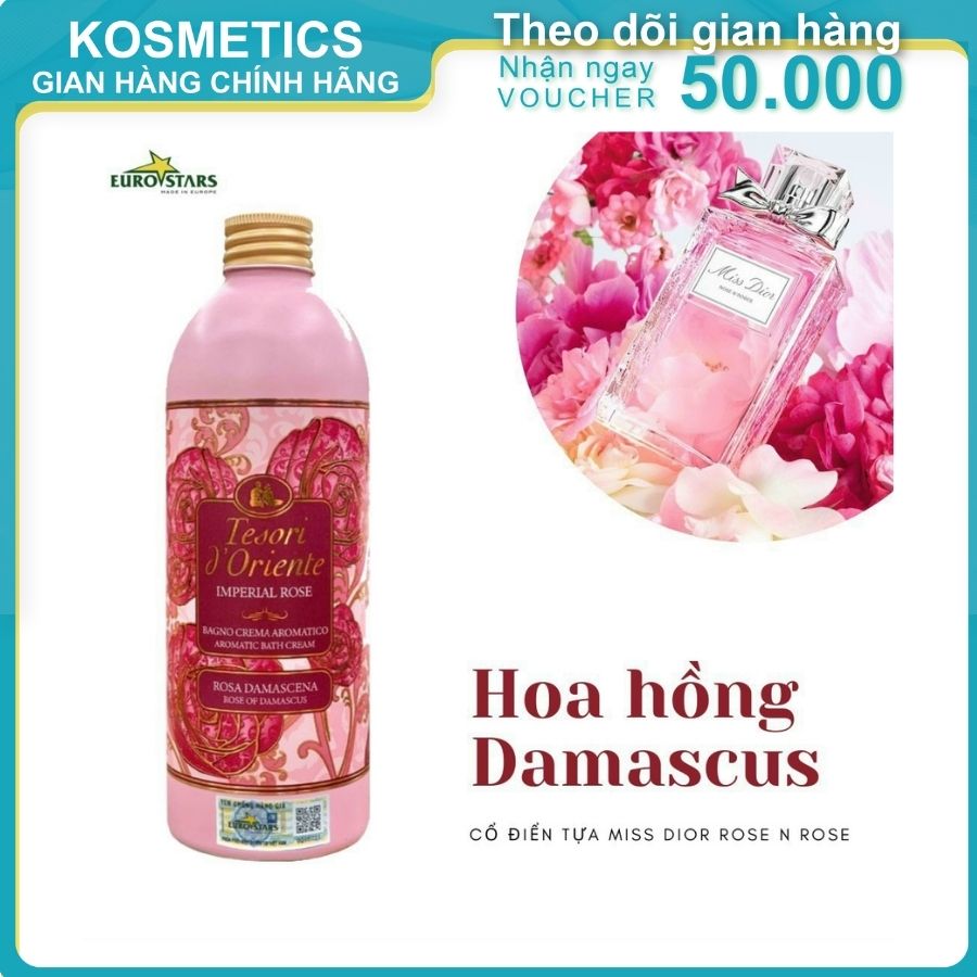 Sữa tắm nước hoa Tesori d'Oriente Hương Hoa Hồng Damascus