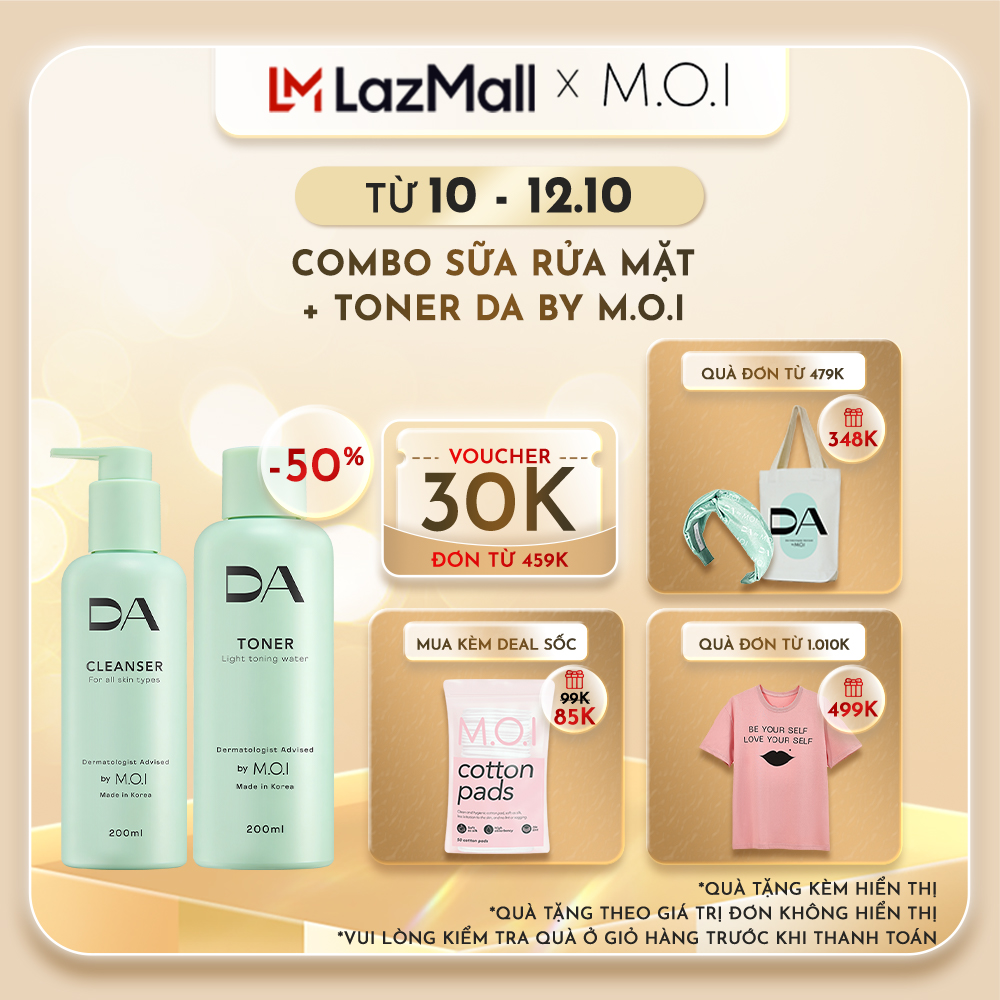 Bộ đôi chăm sóc da DA BY M.O.I làm sáng, cấp ẩm sâu phù hợp mọi loại da
