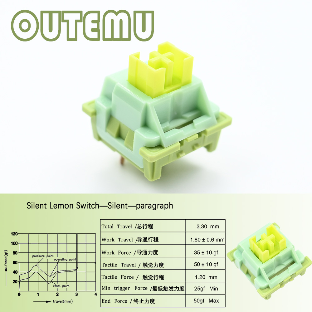 Outemu chuyển đổi công tắc bàn phím cơ khí 3pin tuyến tính xúc giác im lặng Clicky tương tự thánh Panda chuyển đổi Lube RGB chơi game MX chuyển