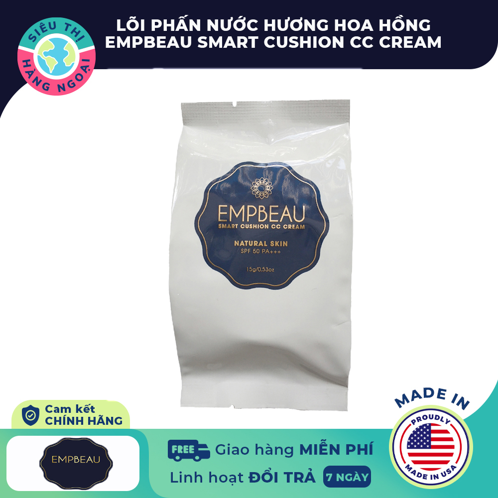 [HCM]Lõi Phấn Nước Empbeau Smart Cushion CC Cream [bền màu cao dưỡng ẩm cho da hương thơm tự nhiên phù hợp mọi loại da] Hàng MỸ (được bán bởi Siêu Thị Hàng Ngoại)