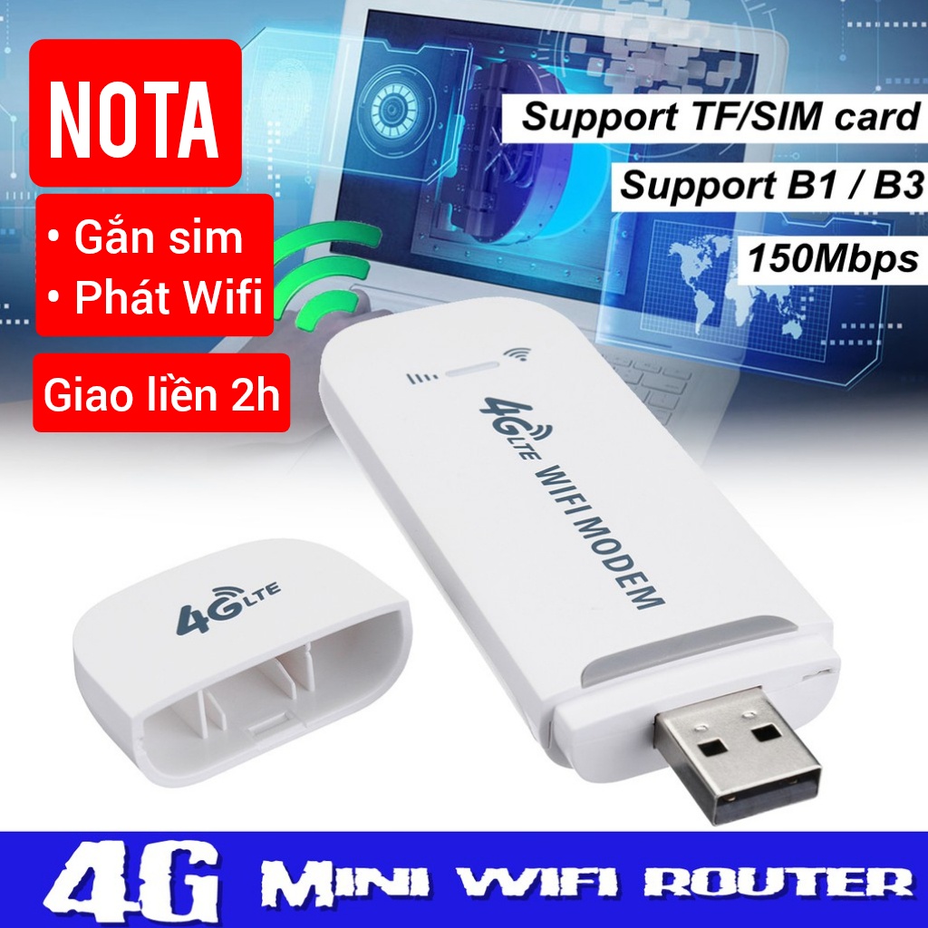 Hỏa Tốc - USB phát wifi từ sim 4G USB 4G DCOM 4G PHÁT WIFI 3G 4G TỐC ĐỘ 150Mbps GIÁ RẺ - Usb 4G LTE THUY PHAN WIFI đổi IP