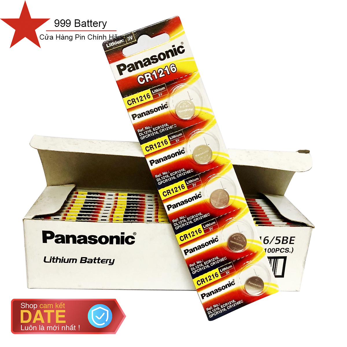 Combo 5 viên pin Cr1216 Panasonic lithium 3V chính hãng