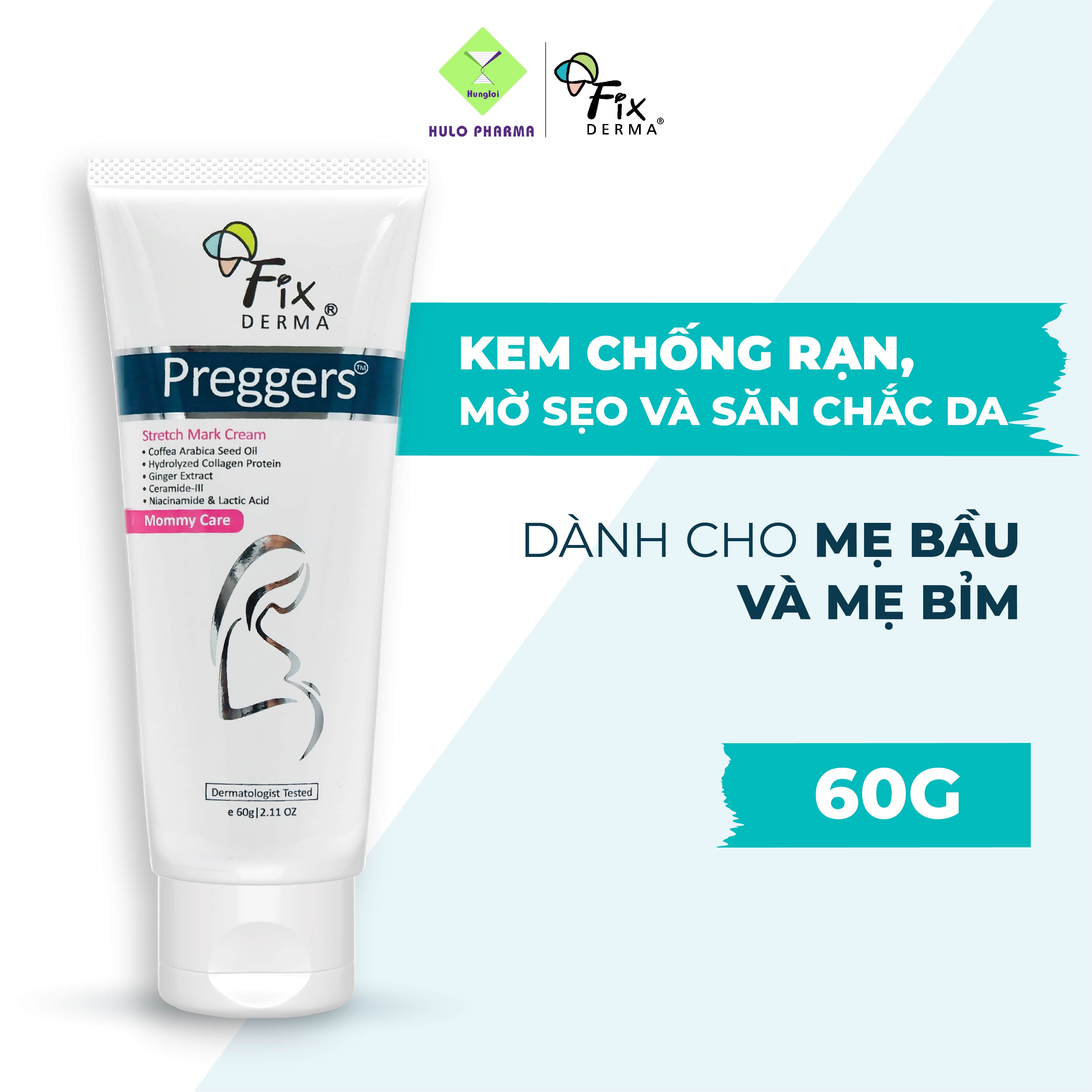 Kem Giảm Rạn, Săn Chắc Da FIXDERMA Pregger Stretch Mark Cream Hỗ Trợ Mờ Sẹo, Tăng Đàn Hồi Da Cho Bà Bầu 60g Hùng Lợi