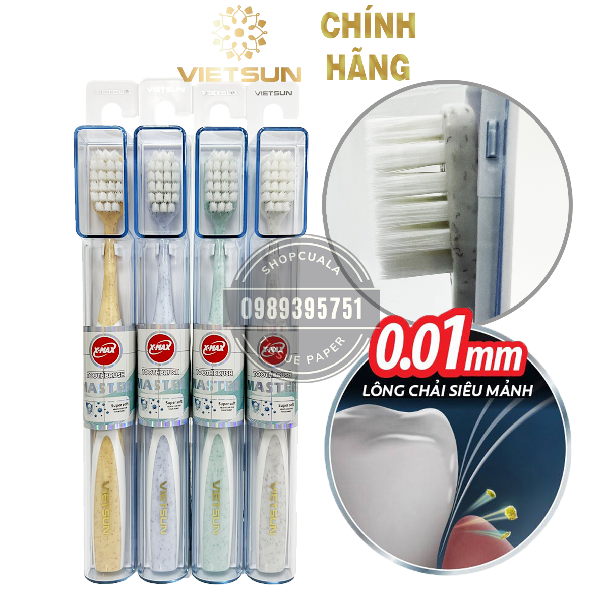 Bàn chải đánh răng cao cấp Vietsun Mater - lông bàn chải siêu mềm