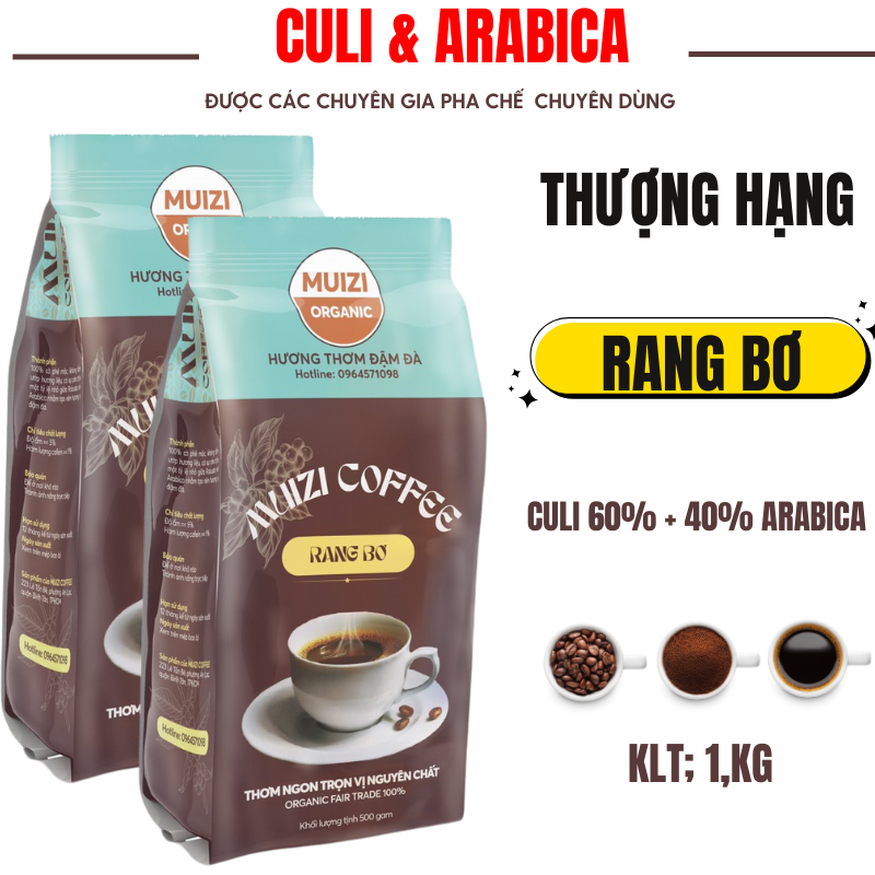 Cà phê hạt nguyên chất, culi & arabica rang bơ 60% culi+40% arabica .đấng đậm , vị thơm nồng ,hậu ngọt