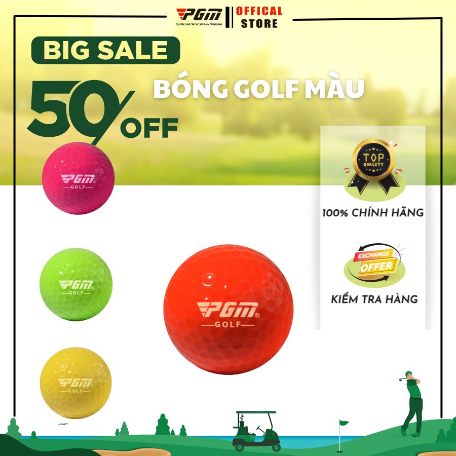 Bóng golf, bóng golf màu sắc pgm, bóng golf luyện tập, bóng gofl đánh ngoài sân, 2 lớp bền bỉ, bay xa