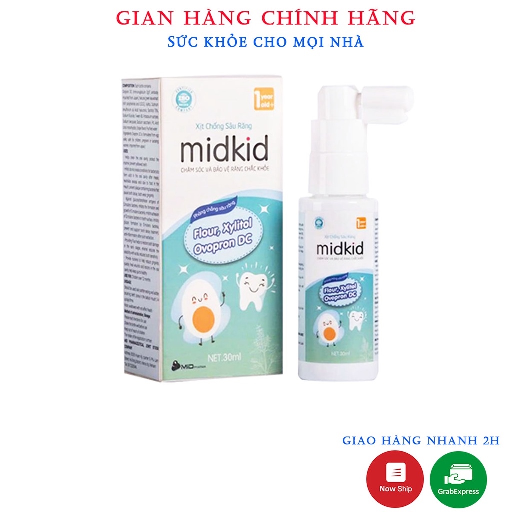 Kem Đánh Răng Dạng Xịt Chống Sâu Răng Midkid.Bảo Vệ Răng Chắc Khỏe Cho Bé Từ 1 Tuổi