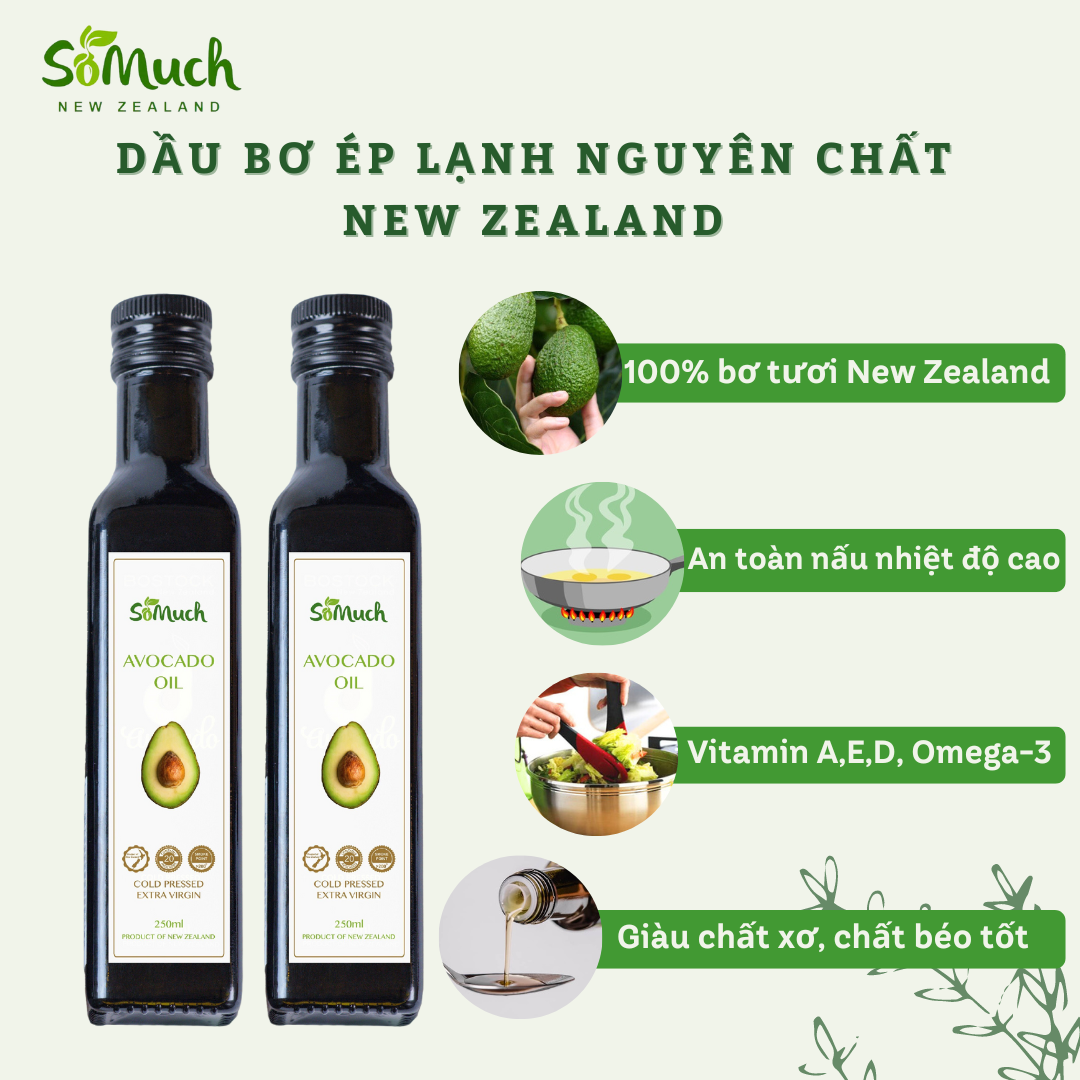 Dầu bơ ép lạnh siêu dưỡng chất extra virgin . combo 2 chai 250ml - somuch