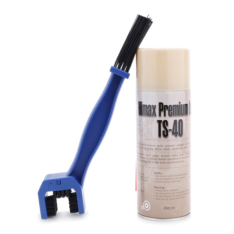 Combo chai xịt chống rỉ bôi trơn TS-40 450ml và Bàn chải vệ sinh 3D chuyên nghiệp