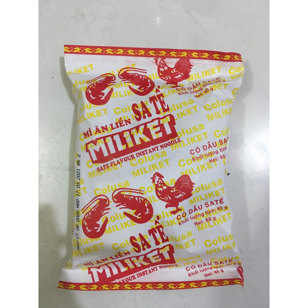 Mì Miliket Giấy Sa Tế 2 Tôm - Combo 3 gói