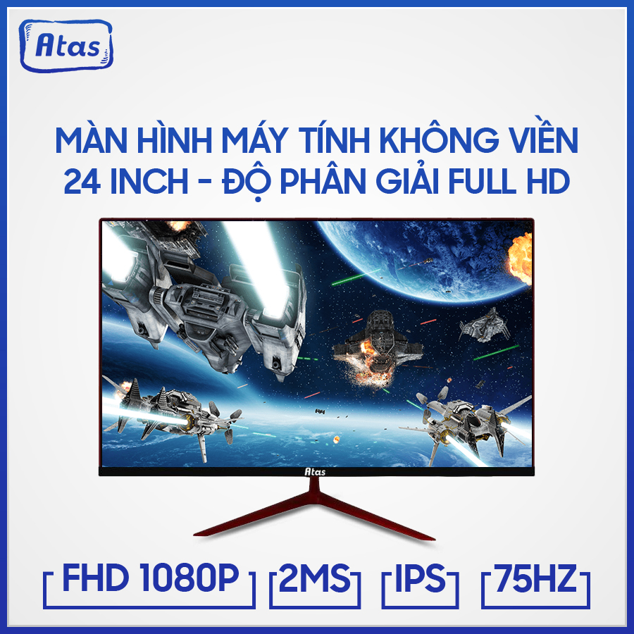 Màn hình máy tính gaming atas 24 inch – full hd 1080 - tấm nền ips - tần số quét 75hz