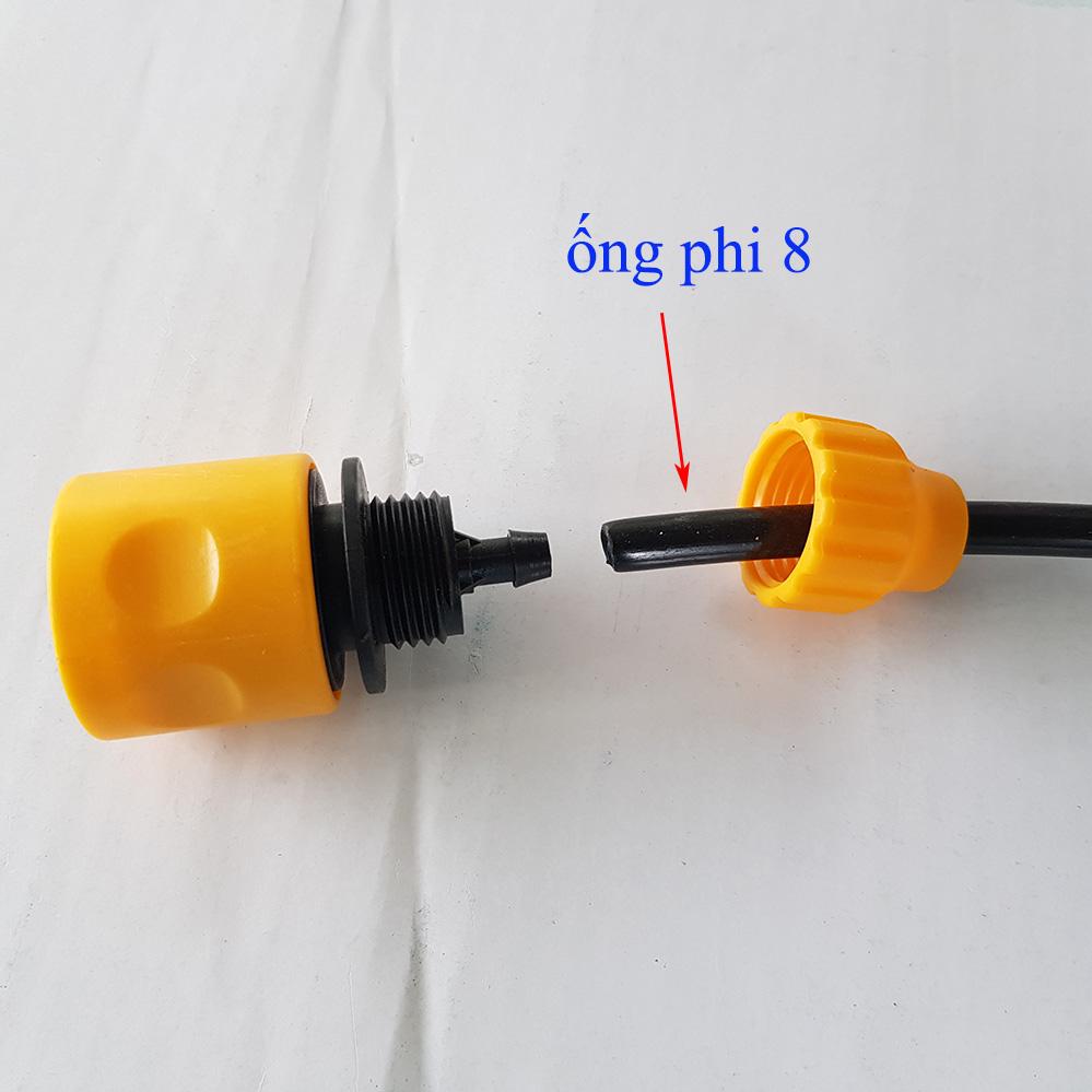 Jack nối ống nước kết nối nhanh phi 6 (màu vàng)