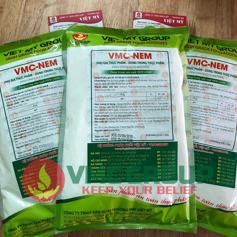 1 kg vmc nem - tạo dai giòn, chống chảy nhớt nem chua và các sản phẩm thịt lên men