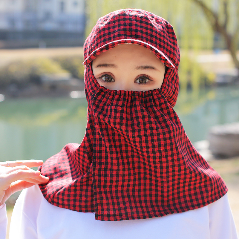 Mũ trùm đầu NINJA ngoài trời nữ mùa hè chống nắng kiêm khẩu trang - Nón lưỡi trai khẩu trang che nắng