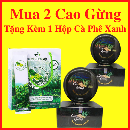 [HCM]Combo 2 Cao Gừng Tan Mỡ Cát Tường Thiên Nhiên Việt Tặng Kèm 1 Hộp Cà Phê Xanh 10 Gói - Cam Kết Hàng Chính Hãng Đầy Đủ Tem Check - Hỗ Trợ Giảm Cân Định Hình Vòng Eo Cực Hiệu Quả