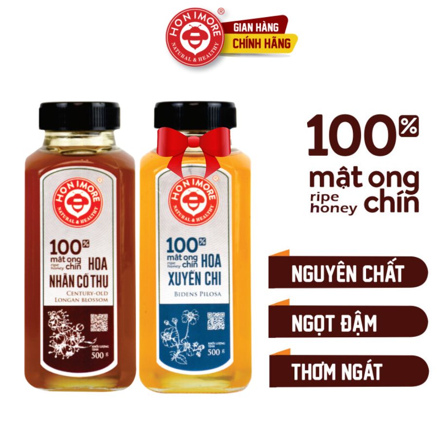 Combo Mật ong rừng, mật ong nguyên chất Mật ong chín Honimore Hoa Nhãn Cổ Thụ 500g - tặng mật ong nguyên chất 500g- Mật ong đa hoa - mật ong - mật ong rừng nguyên chất - Giúp tăng cường sức khỏe, ăn ngon ngủ ngon