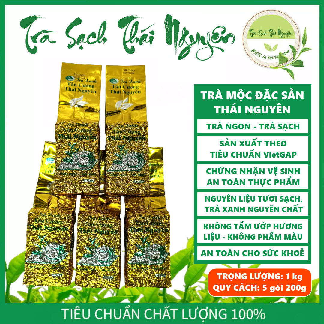 Trà mộc đặc sản thái nguyên - trà bắc - nguyên chất 100% - trà thái nguyên - trà xanh - trà sạch - 1kg -