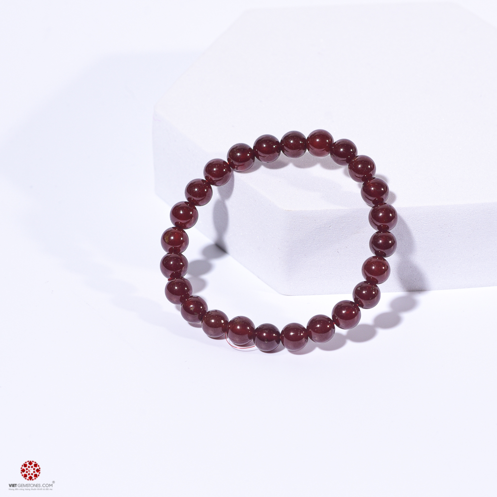 Vòng tay Ngọc Hồng Lựu viên đá của sức khỏe hợp mệnh Hỏa Thổ nhiều kích thước | VietGemstones