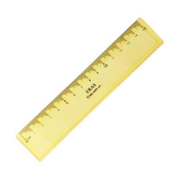 Thước kẻ nhựa eras 15 cm e906 - màu vàng