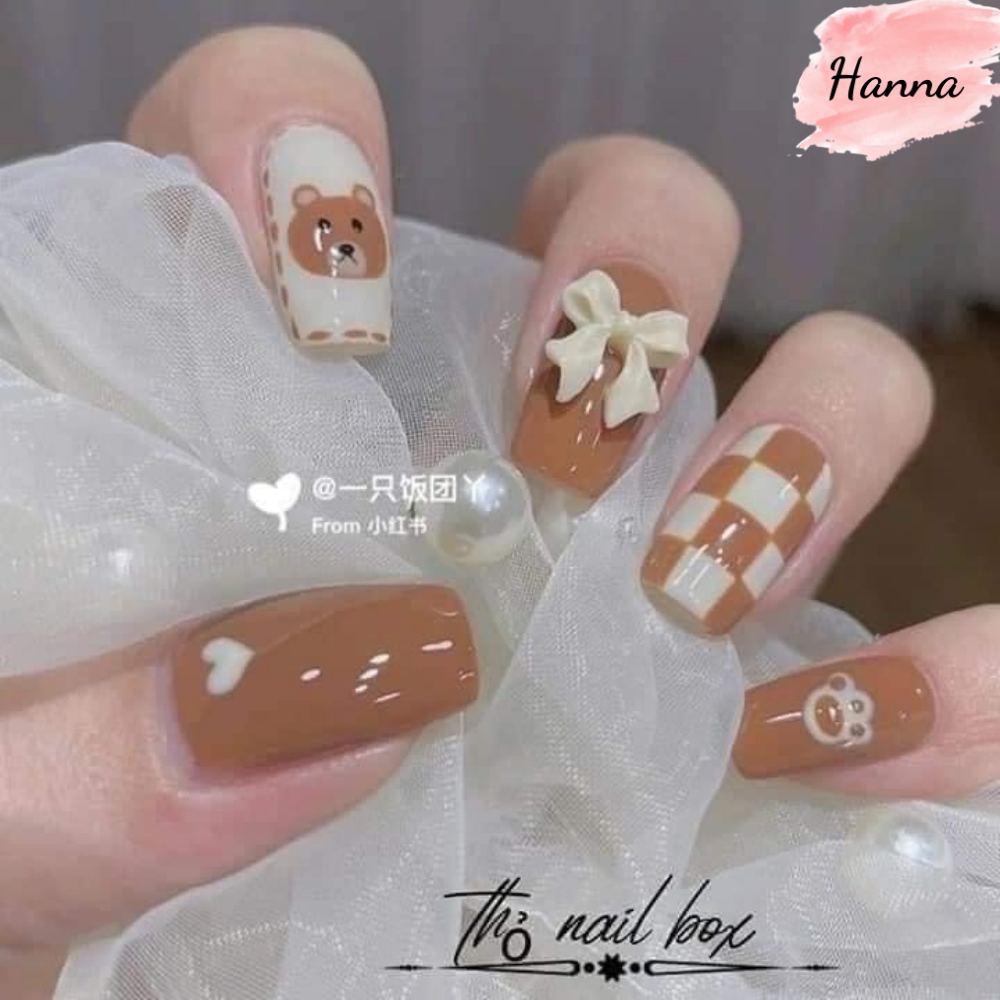 [TẶNG KEO DŨA VÀ CỘT TÓC]Nail box/móng tay up loại 1 dày dặn thiết kế thủ công siêu đẹp, mẫu giọt nước hot trend, tặng kèm dũa keo dán và cột tóc HN17