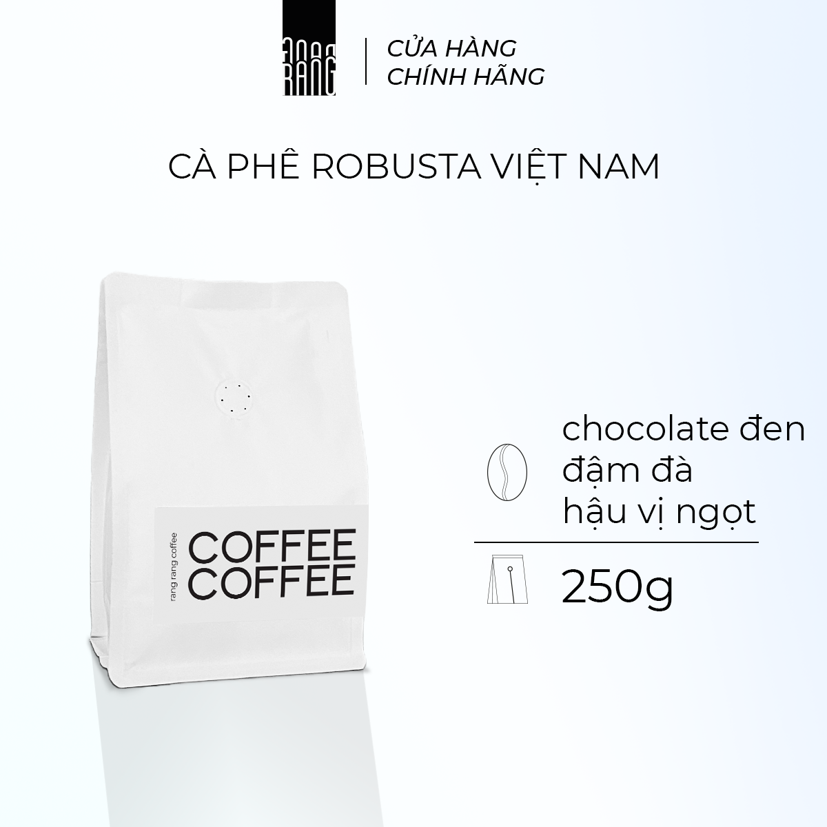 Cà phê rang xay nguyên chất robusta - pha espresso, pha phin, vị socola đen, đậm đà rang rang coffee 250gr
