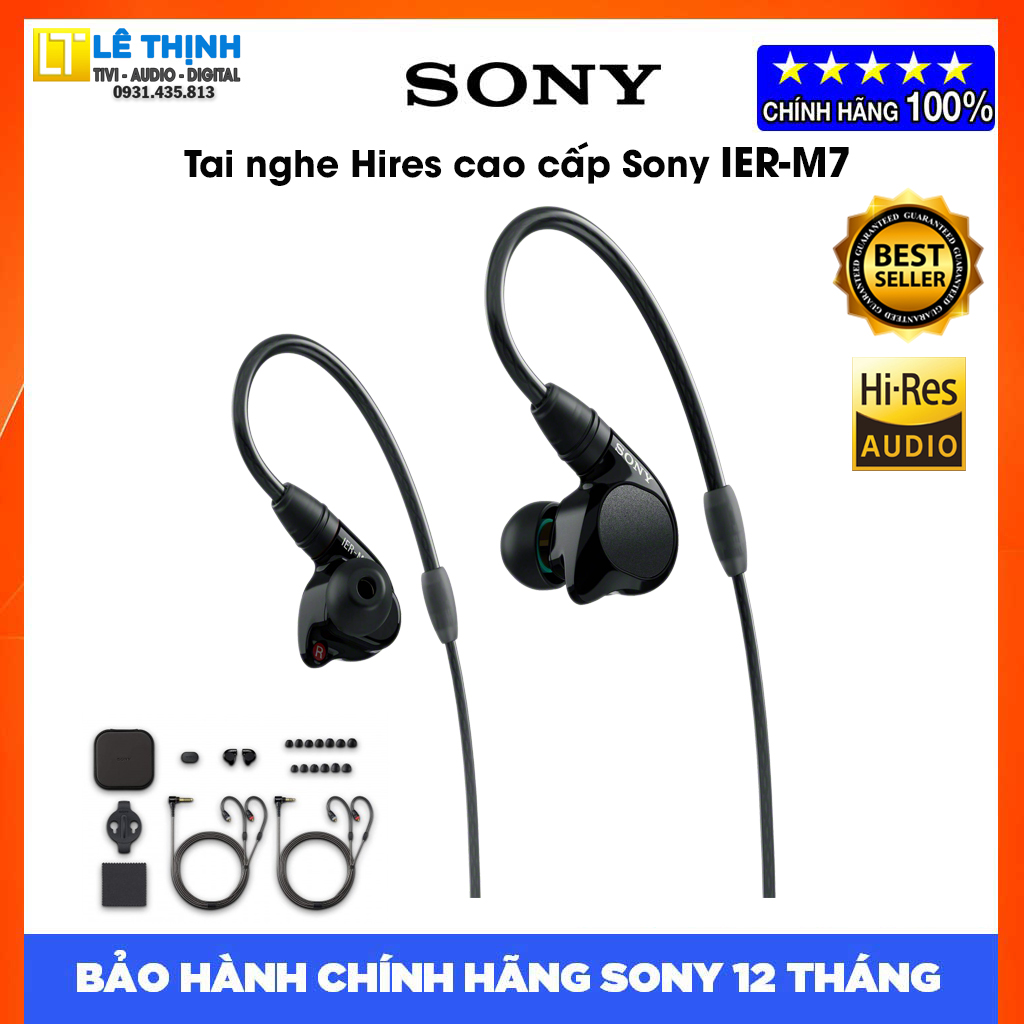Tai Nghe In-Ear Kiểm Âm Chuyên Nghiệp Sony IER-M7 - Hàng chính hãng - Bảo hành chính hãng Sony 12 tháng toàn quốc