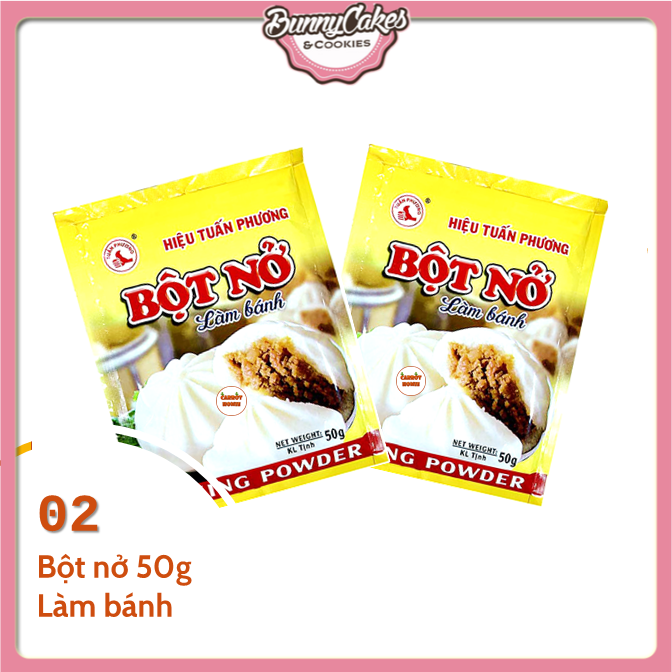 02 gói bột nở 50g làm bánh mì, bánh bao
