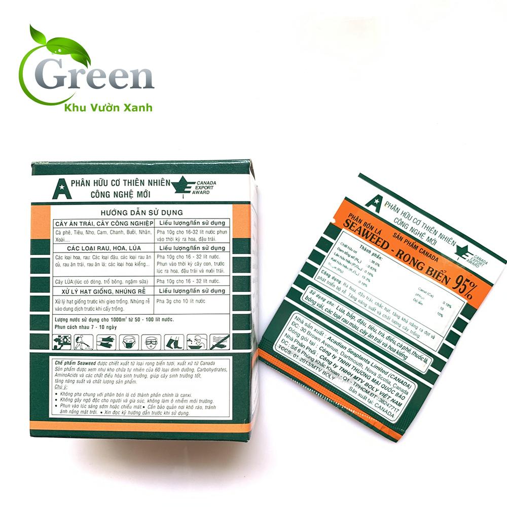 1 Gói Phân Bón Lá Hữu Cơ SEAWEED Chiết Xuất Rong Biển 95% Từ Canada - Gói 10 gam