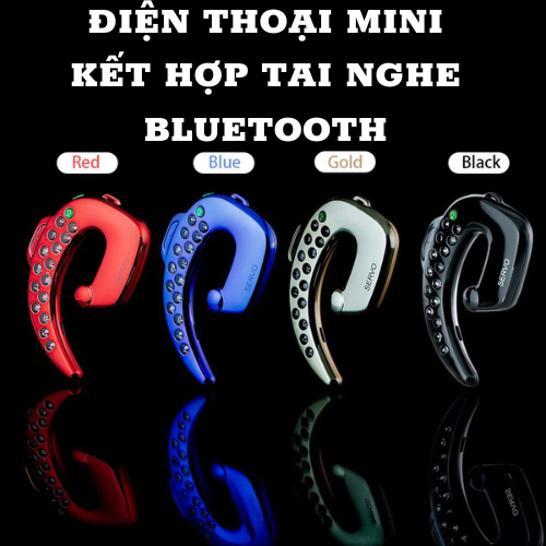 Tai nghe Bluetooth - tai nghe bluetooth không dây SERVO - Điện thoại mini - Thiết kế tích hợp điện thoại di động nhỏ thông minh - pin sử dụng 8h - hỗ trợ thẻ nhớ và sim trên tai nghe - Quà tặng
