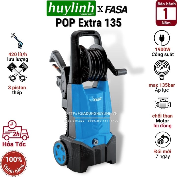 Máy xịt rửa xe fasa pop extra 135 - công suất 1900w - áp lực 135 bar - hàng chính hãng