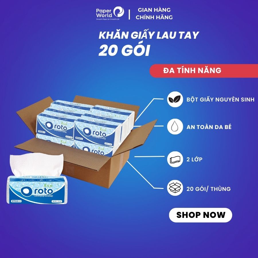 Combo 20 gói khăn giấy rút lau tay đa năng 2 lớp 102 tờ Japani | Thế Giới Giấy | 100% bột giấy nguyên sinh | giá rẻ cam kết chất lượng