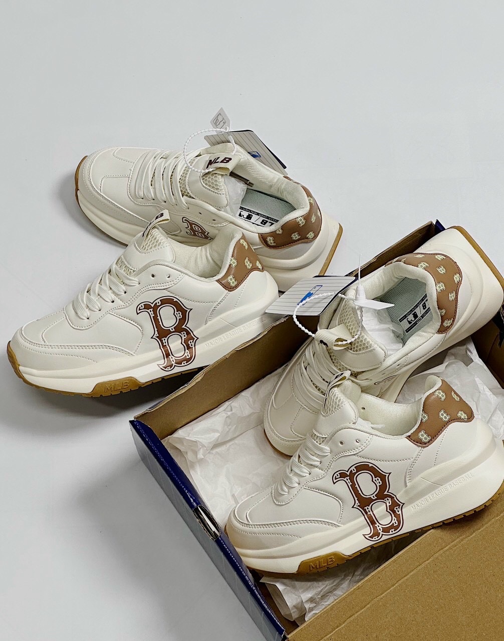 [TẶNG HỘP+TẤT] Giày MLB chữ mới BẢN IN