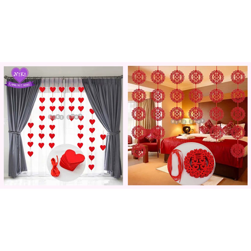 *dây treo trái tim & hỷ tròn