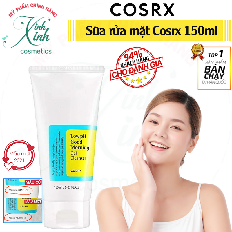 Sữa rửa mặt ⭐chính hãng⭐ sữa rửa mặt gel cosrx good morning low ph cleanser 150ml