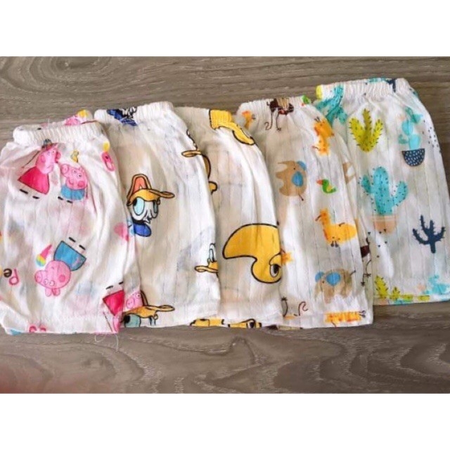 Quần đùi cotton giấy cho bé