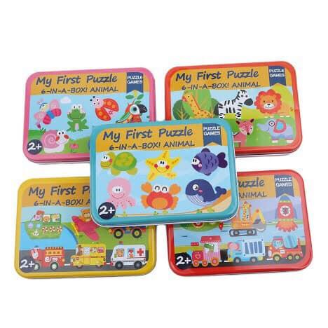 Combo 5 hộp : Hộp có 6 tranh Ghép hình khởi đầu My First Puzzle cho bé