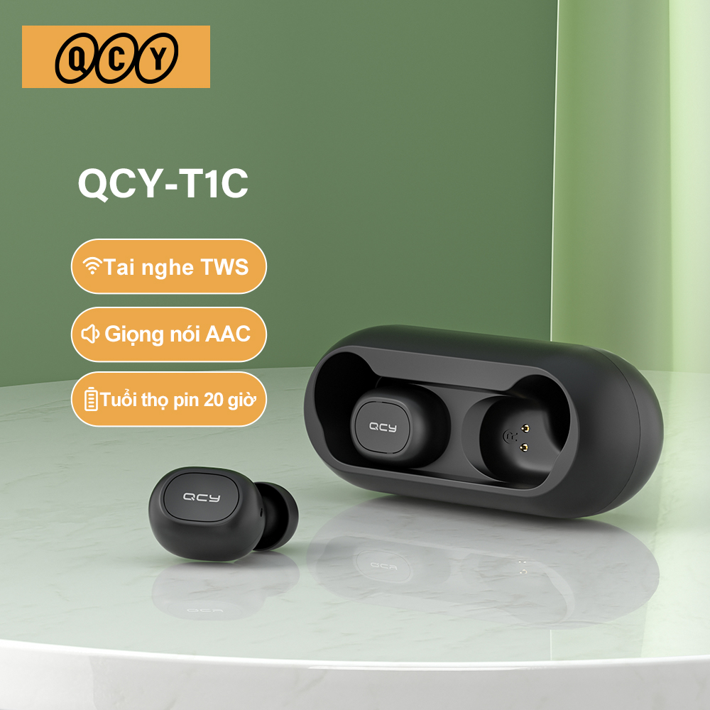 QCY T1C Wireless Bluetooth 5.0 HiFi Stereo Noise Cancelling Earphone