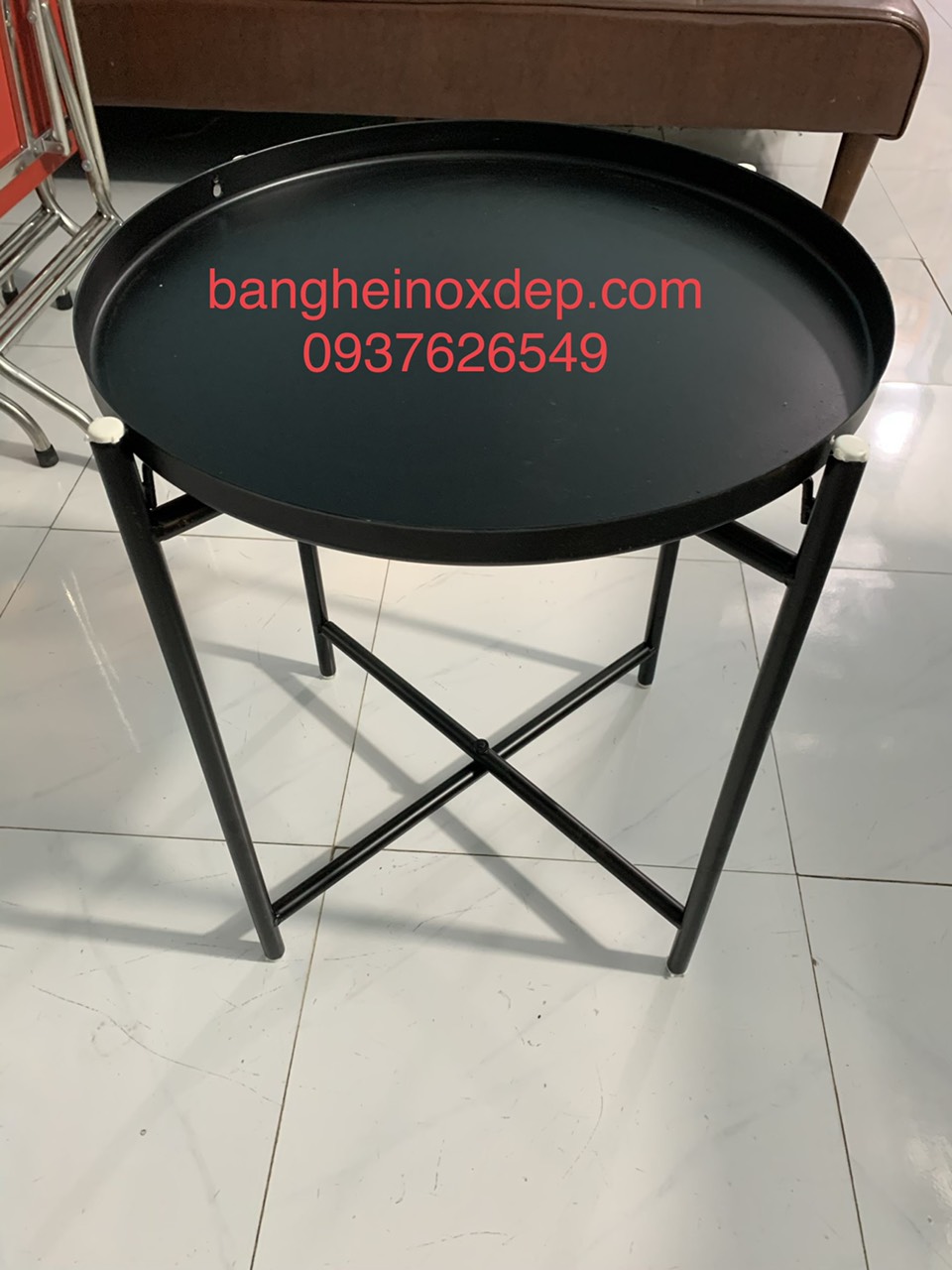 Bàn trà chanh nhiều màu Chất liệu sắt Sơn tỉnh điện 1,2ly - Chiều cao bàn 50cm, mặt bằng đường kính 40cm