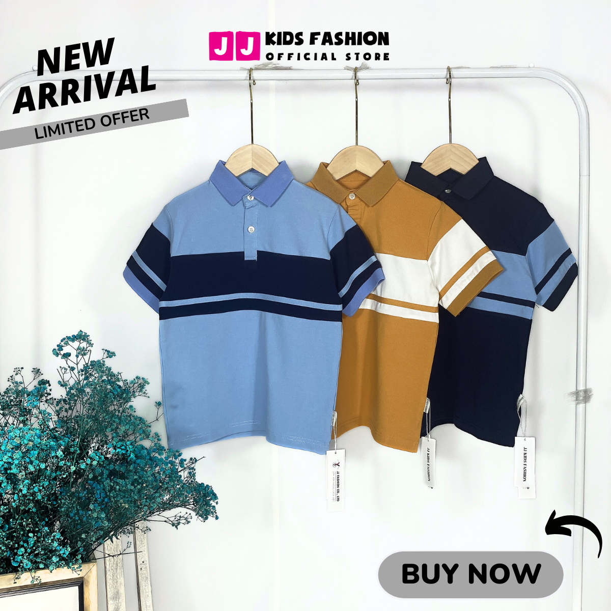 Áo thun Polo bé trai thun Cotton cá sấu, phối màu sang trọng full size BST Xuân Thu 2023  | FREESHIP MAX - JJ Kids Fashion