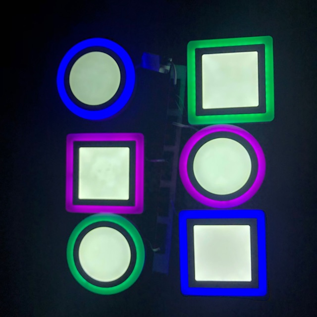 ĐÈN LED ỐP NỔI VUÔNG/TRÒN VIỀN MÀU 24W. SIÊU ĐẸP. ĐÈN MÀU ỐP NỔI