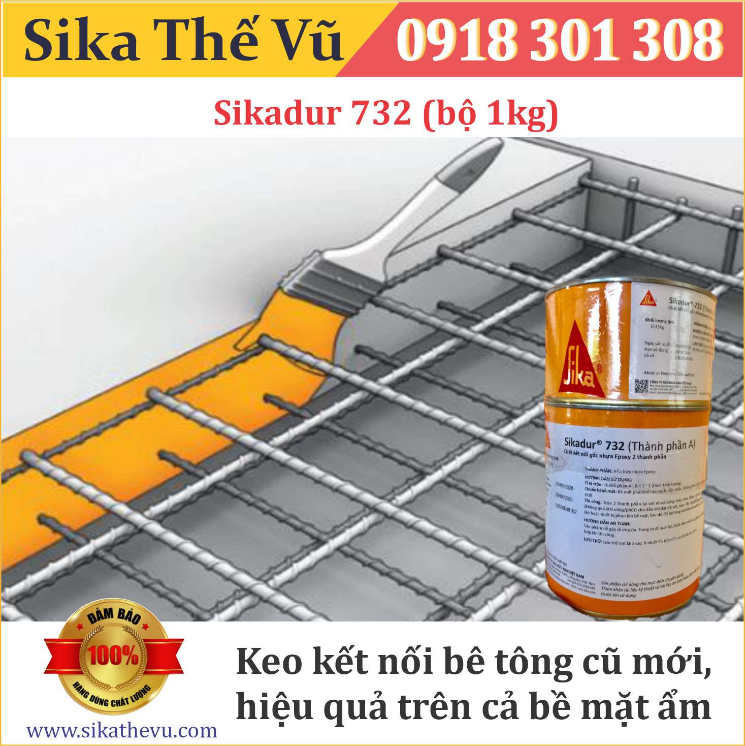 Keo kết nối bê tông cũ mới _ Sikadur 732 - 1kg _ SIKA THẾ VŨ
