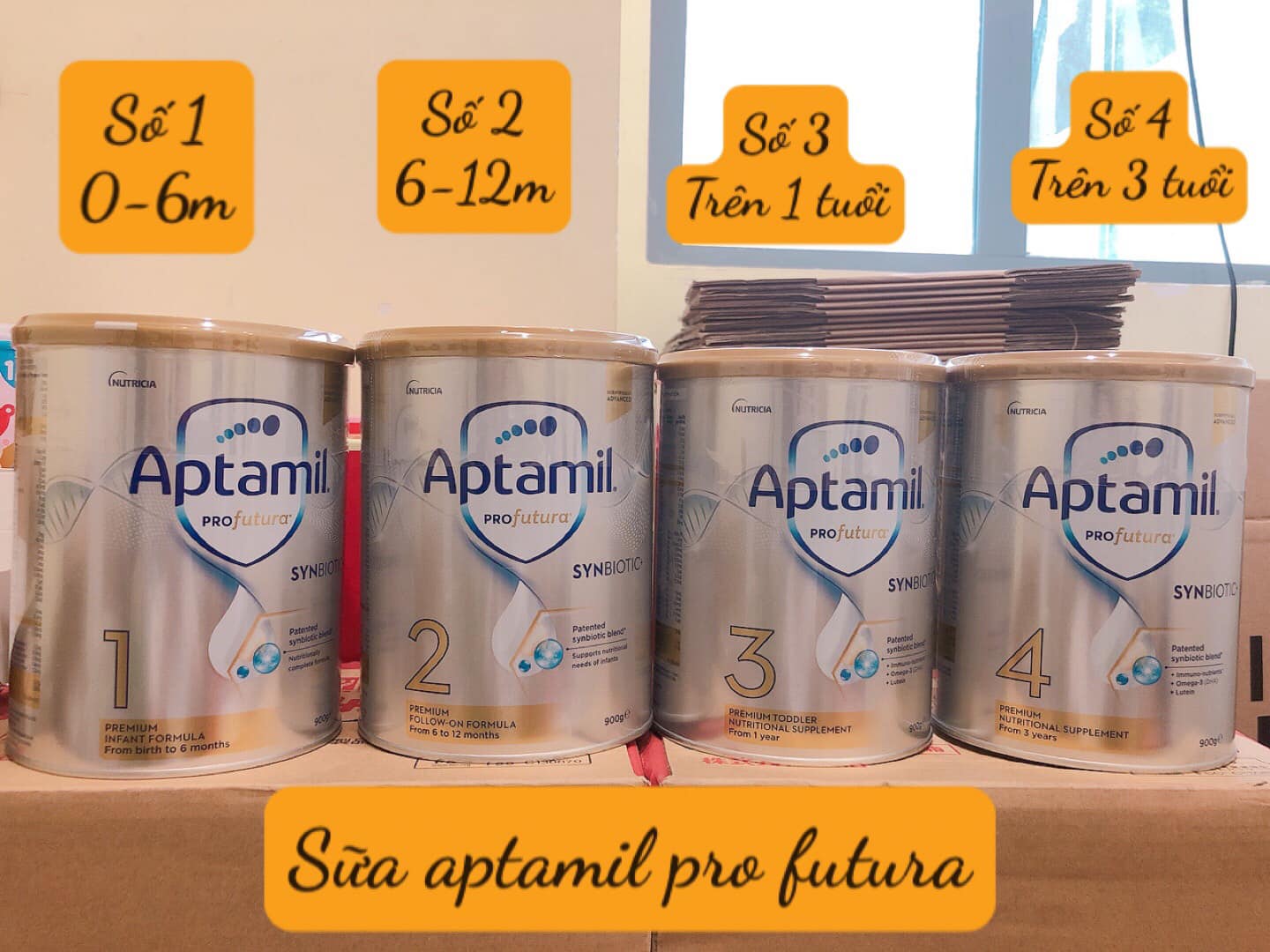 Sữa aptamil úc 900gr đủ 4 số