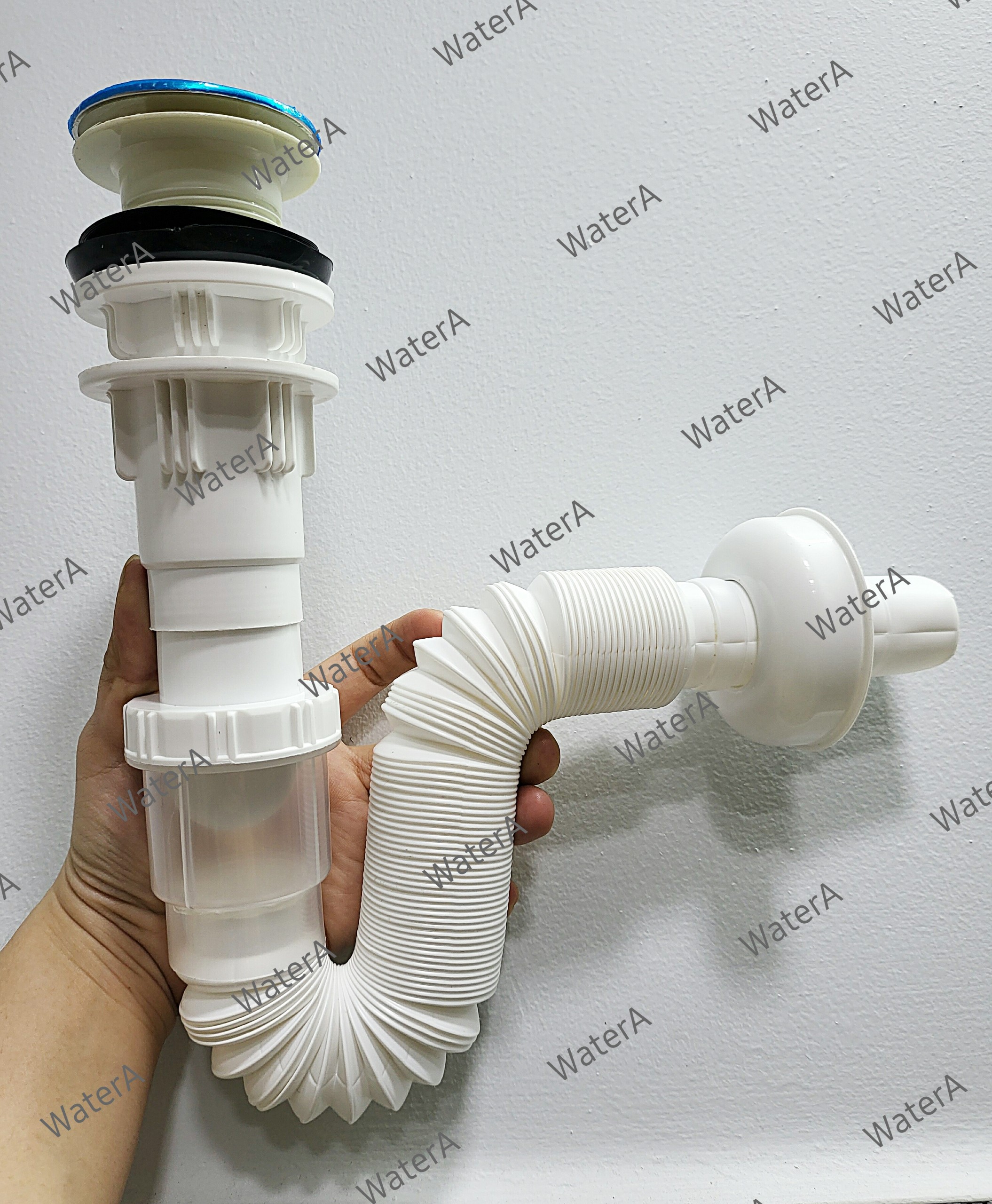 [Q.Tân Bình] Bộ xả lavabo nhấn ruột gà nhựa ABS dùng cho chậu lavabo kiếng nổi tô nổi