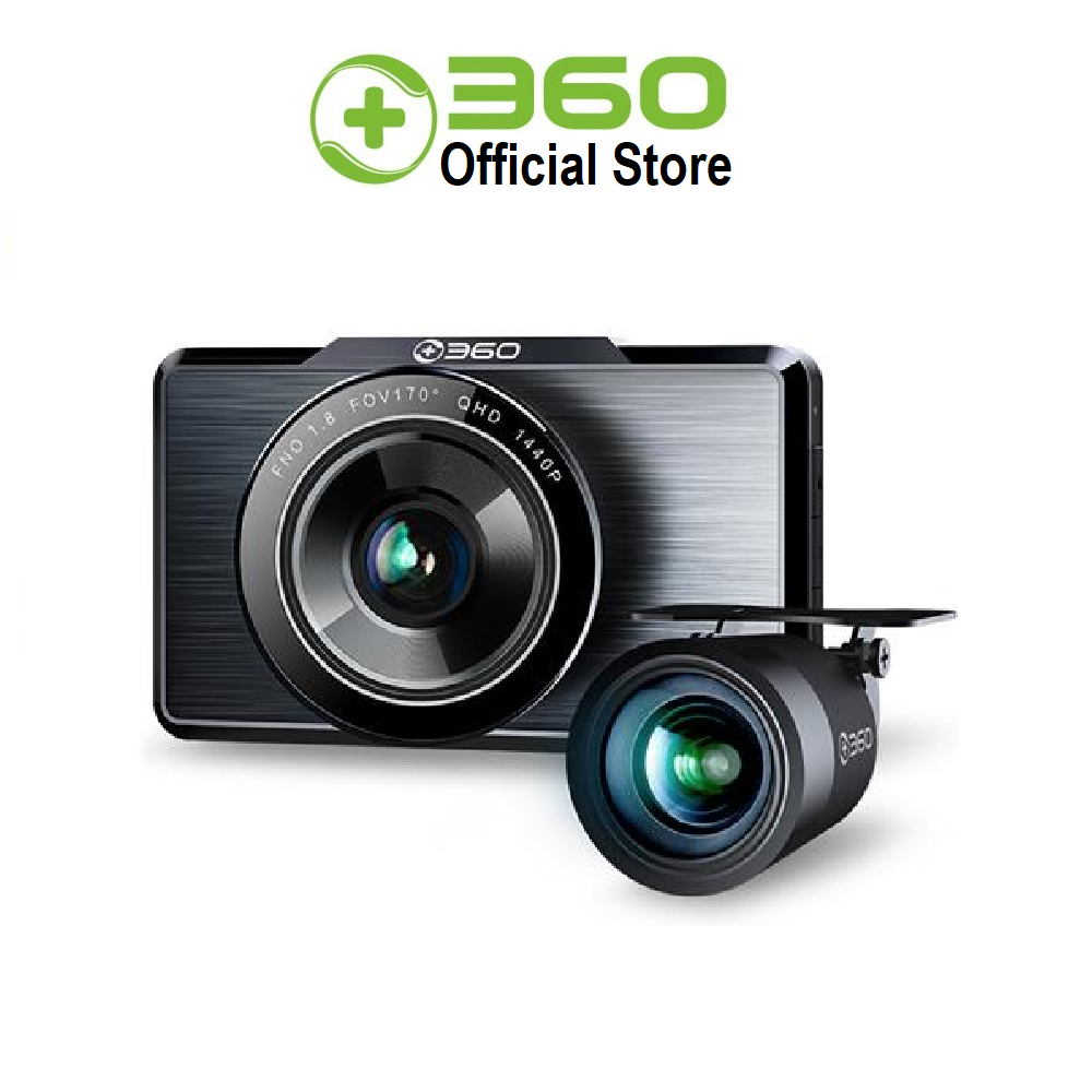 Camera hành trình xe hơi Qihoo 360 G500H Wifi ghi hình trước 2K và sau 1080P Video có hiện thị tốc độ, bản quốc tế - Bảo hành 12 tháng