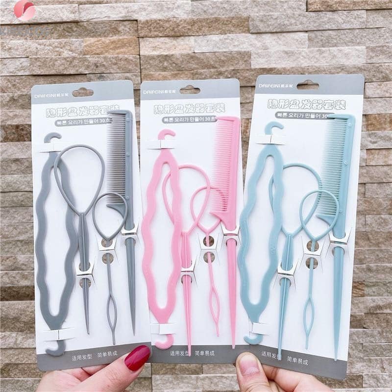Set rút tóc tạo kiểu độc đáo-set 4 dụng cụ tạo kiểu tóc cực rẻ-chính hãng 100%