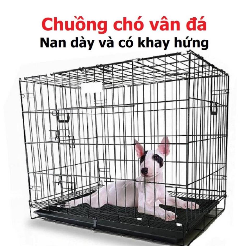 SD- Lồng chó mèo ĐEN VÂN ĐÁ size SD75 chuồng cho chó mèo sơn tĩnh điện có thể gấp gọn