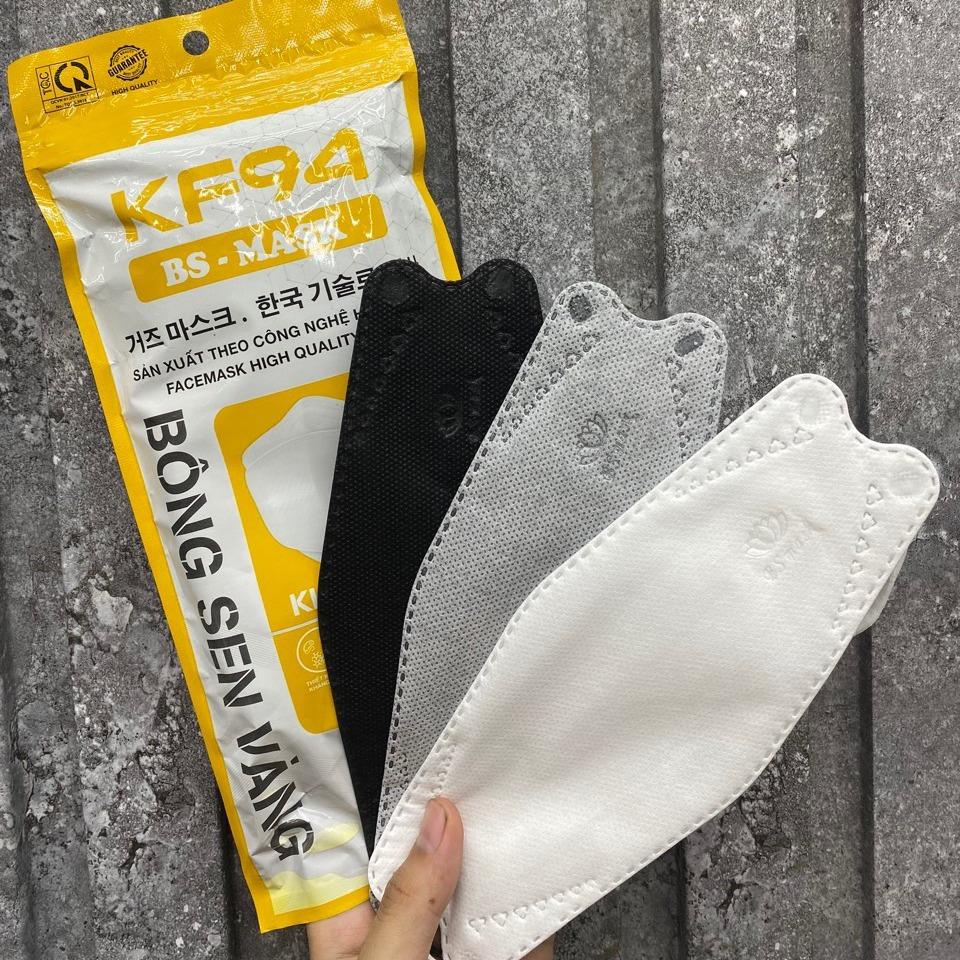 Túi 10 Chiếc Khẩu Trang KF94 Bông Sen Vàng Chọn Màu