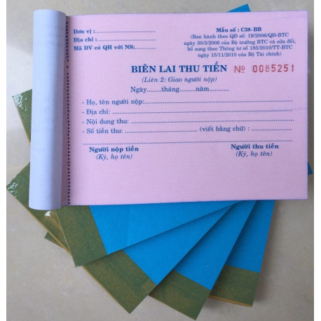 Biên nhận 2 liên (combo 2 cuốn)